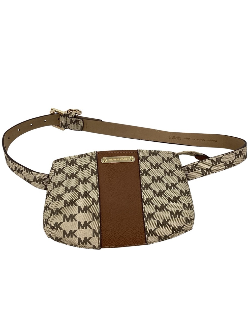 Michael Kors Beige and Brown Monogram  Belt Bag